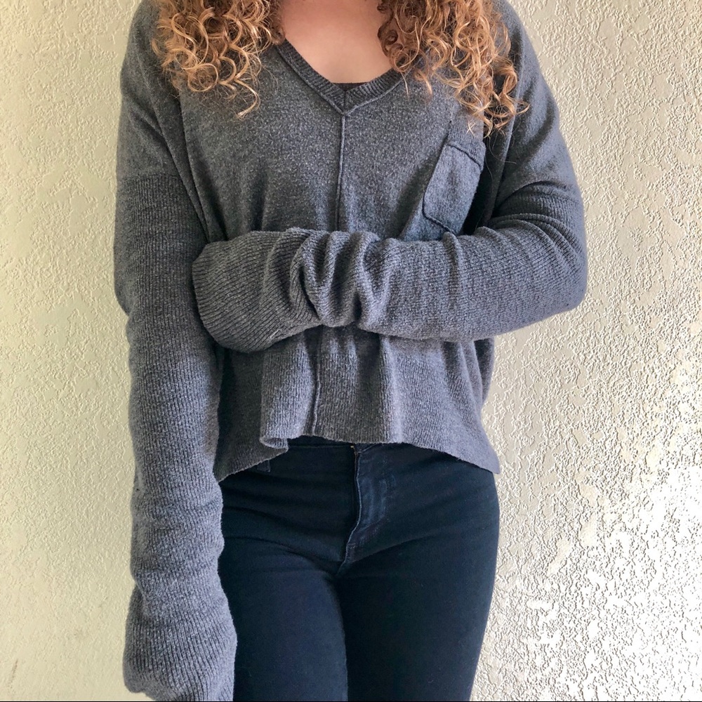 Charcoal gray knit sweater - Picture 2 of 4